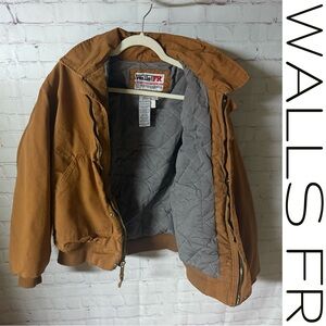 Walls FR Flame Resistant Thrashed Work Jacket Brown Insulated Size Large